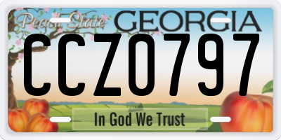 GA license plate CCZ0797