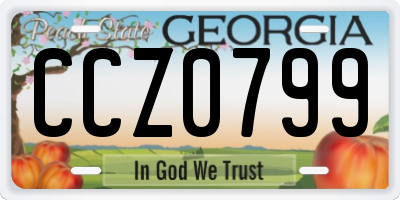 GA license plate CCZ0799