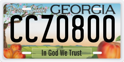 GA license plate CCZ0800