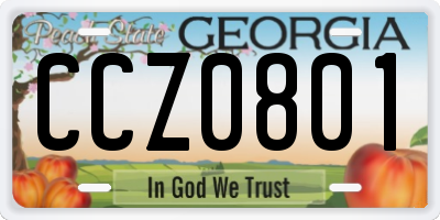 GA license plate CCZ0801