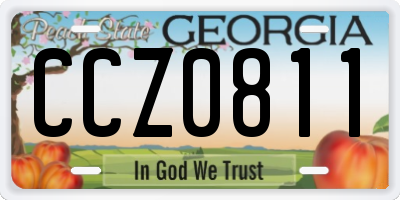 GA license plate CCZ0811