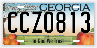 GA license plate CCZ0813