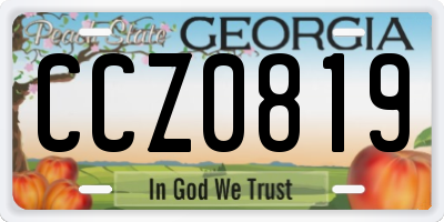 GA license plate CCZ0819