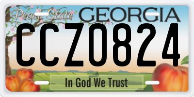 GA license plate CCZ0824
