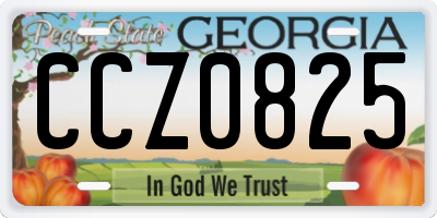 GA license plate CCZ0825