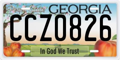 GA license plate CCZ0826