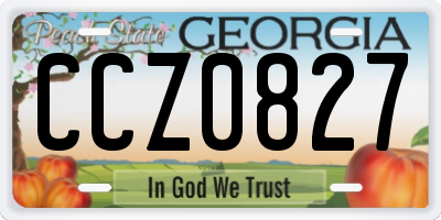 GA license plate CCZ0827