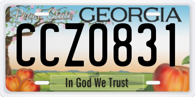 GA license plate CCZ0831