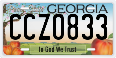 GA license plate CCZ0833