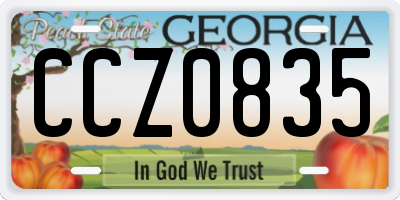 GA license plate CCZ0835
