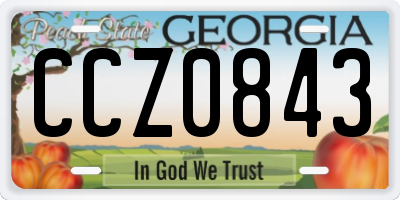 GA license plate CCZ0843