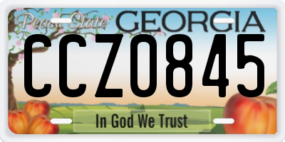 GA license plate CCZ0845