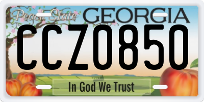 GA license plate CCZ0850