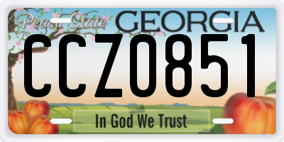 GA license plate CCZ0851