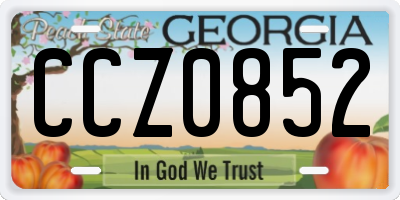 GA license plate CCZ0852