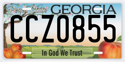 GA license plate CCZ0855