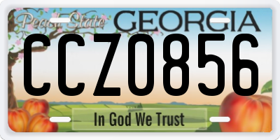 GA license plate CCZ0856