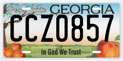 GA license plate CCZ0857