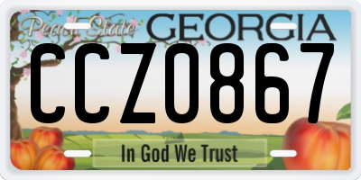 GA license plate CCZ0867