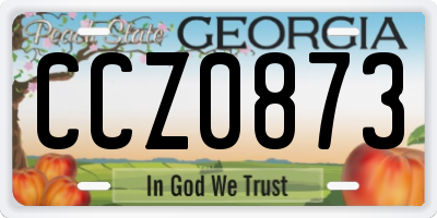 GA license plate CCZ0873
