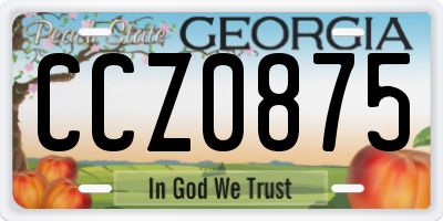 GA license plate CCZ0875