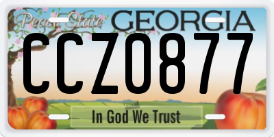 GA license plate CCZ0877