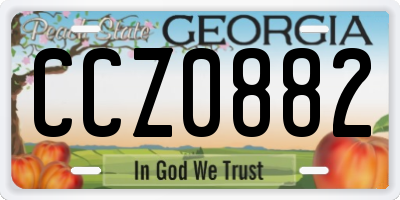 GA license plate CCZ0882