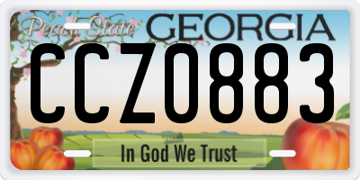 GA license plate CCZ0883