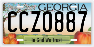 GA license plate CCZ0887