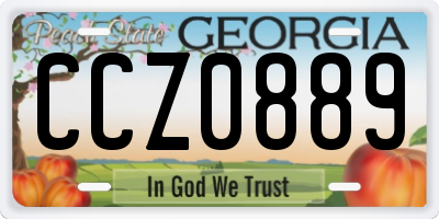 GA license plate CCZ0889
