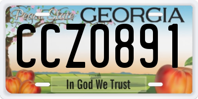 GA license plate CCZ0891