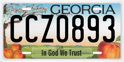 GA license plate CCZ0893