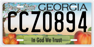 GA license plate CCZ0894
