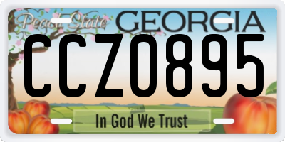 GA license plate CCZ0895