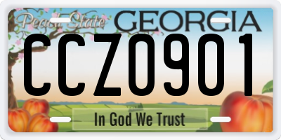 GA license plate CCZ0901