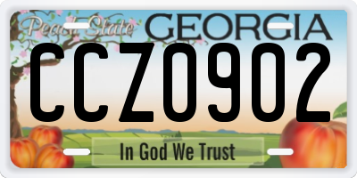 GA license plate CCZ0902