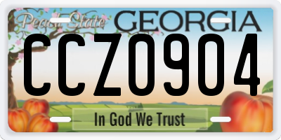 GA license plate CCZ0904