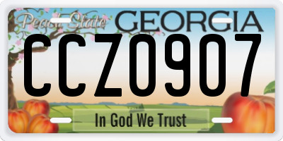 GA license plate CCZ0907