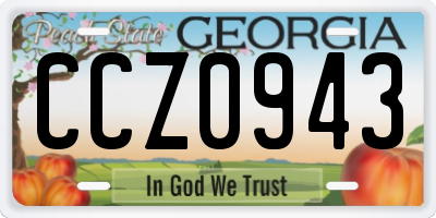 GA license plate CCZ0943