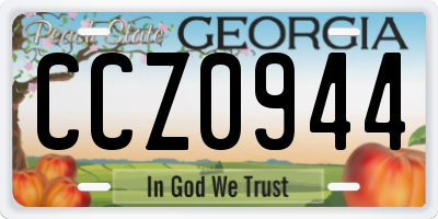 GA license plate CCZ0944