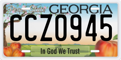 GA license plate CCZ0945