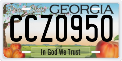 GA license plate CCZ0950