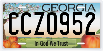 GA license plate CCZ0952
