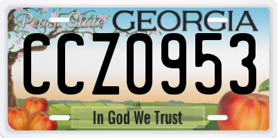 GA license plate CCZ0953