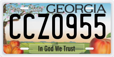 GA license plate CCZ0955