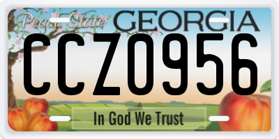 GA license plate CCZ0956