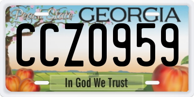 GA license plate CCZ0959