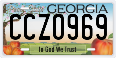 GA license plate CCZ0969