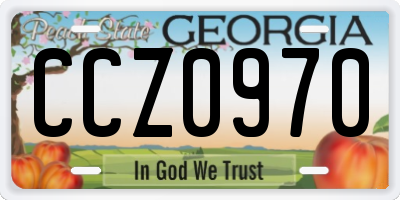GA license plate CCZ0970