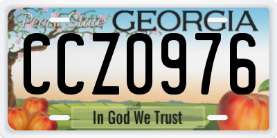 GA license plate CCZ0976